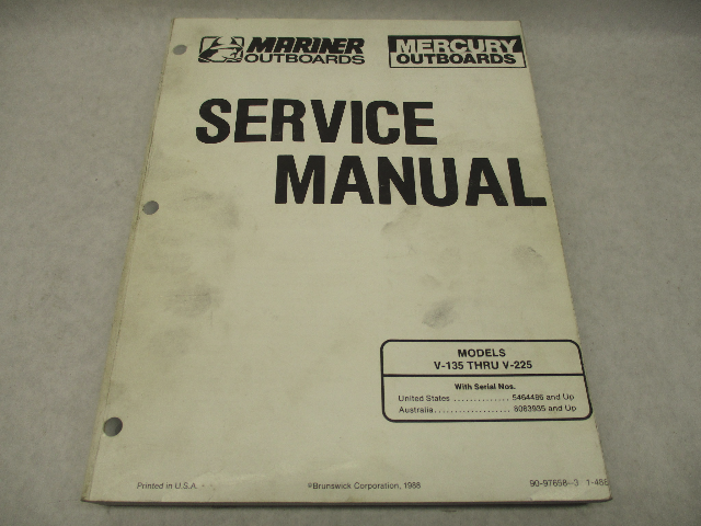 90-97658-3 1-488 Mercury Mariner Outboard Service Repair Manual 135-225