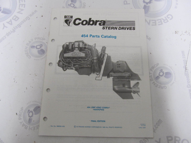 986558 1990 OMC Cobra Stern Drive Parts Catalog 454 King PWS