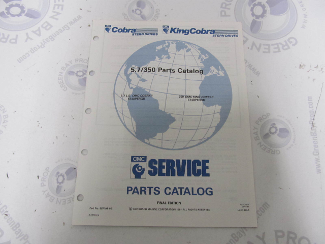 987103 1991 OMC Cobra Stern Drive Parts Catalog 5.7L