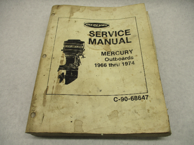 C-90-68647 Vintage Service Repair Manual for Mercury Outboards 1966-1974