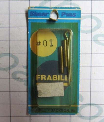 Frabill Cosom Outboard Propeller Shear Pin 1 Clinton Chief 5.0 1958 7/64 x 13/16