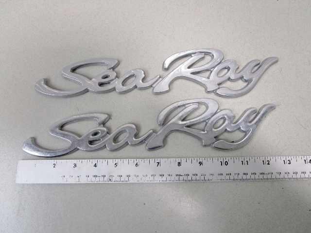 Sea Ray Script Boat Emblem Plaque Set Plastic 12 3/4" Long