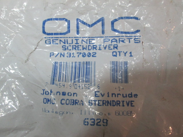 317002, 0317002 OMC Evinrude / Johnson Carburetor Jet Screwdriver