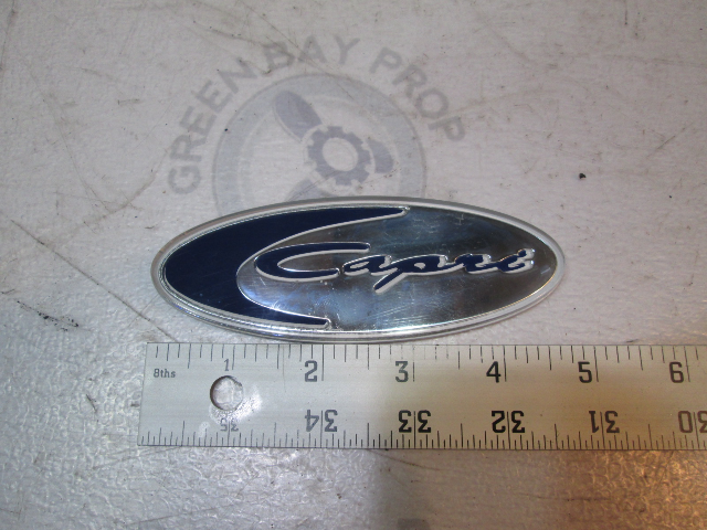 Bayliner Capri Blue & Silver Emblem Logo Name Plate Medallion 4 3/4" X 2 3/4"
