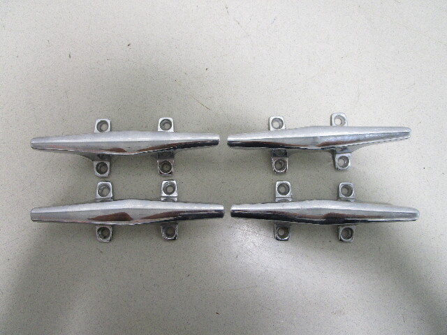 6" Hollow Base Boat Cleat Rope Tie Down Chrome (Set of 4)