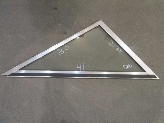 Marine Boat Triangle STBD Right Window Glass Aluminum Frame 41" x 30" x 21 3/4"
