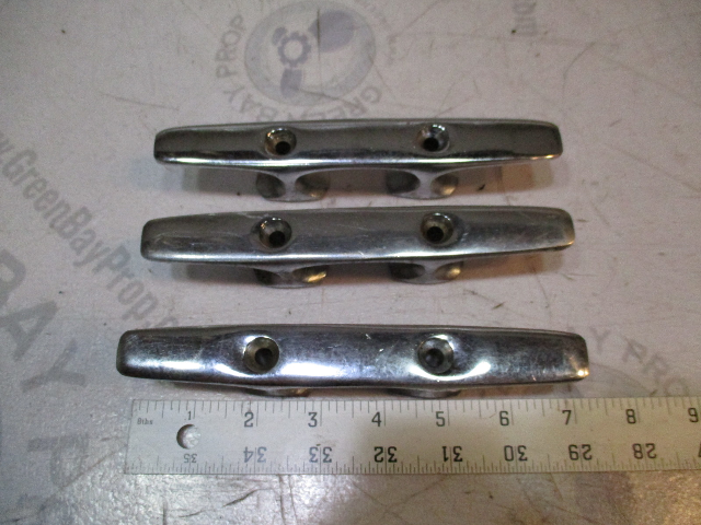 6 3/4"  Vintage Thunderbird Marine Boat Cleat Rope Tie Down Chrome Set of 3