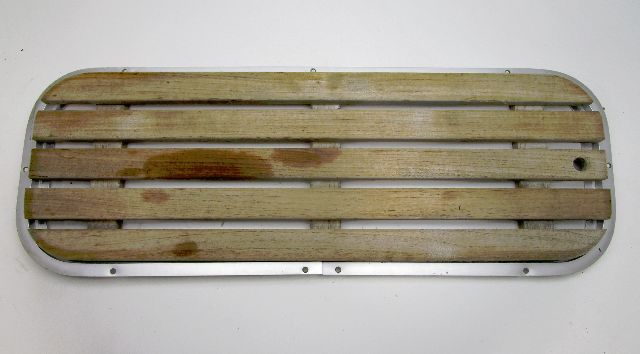 Vintage Boat Teak Floor Deck Ski Hatch Cover Aluminum Frame 37 1/2" x 13 1/2"