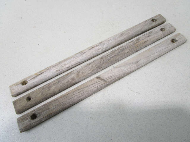 Vintage Marine Boat Teak Wood Wall Deck Trim Insert Set (3) 12