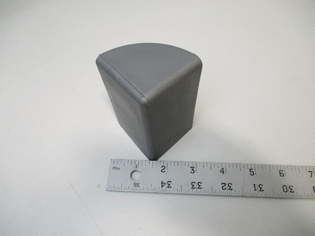 Replacement Pontoon Boat Deck Square Corner Cap 2" X 3 5/8"H Gray Rubber