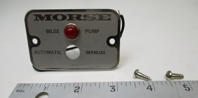 Morse 12V Bilge Pump Automatic/Manual Switch Panel 3"W x 2"H