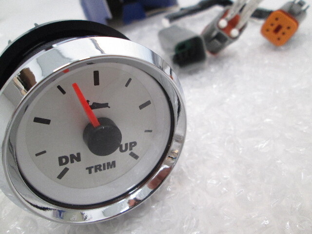 0763709 i-Command Classic Trim Tilt  GAUGE Kit Evinrude Outboard 2" White Chrome