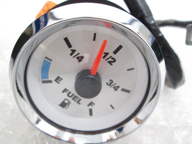 0763380 I-Command Classic Fuel Level GAUGE Kit Evinrude Outboard 2" White Chrome