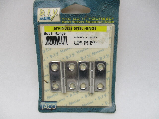 H21-0132-1 Taco Marine 1 Pair Stainless Steel DECK HINGES  1-5/16"  x 1-1/2"