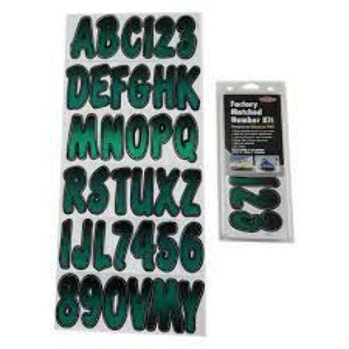 Hardline TEBKG200 3" Forest Green/Black Shaded Boat Lettering Registration Kit
