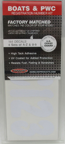 3" INCH WHITE BOAT LETTERS,NUMBERS,STICKERS,NUMBER KIT, WHI200EC