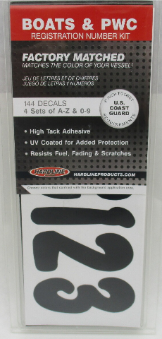 3" INCH BLACK BOAT LETTERS,NUMBERS,STICKERS,NUMBER KIT, BLK200EC