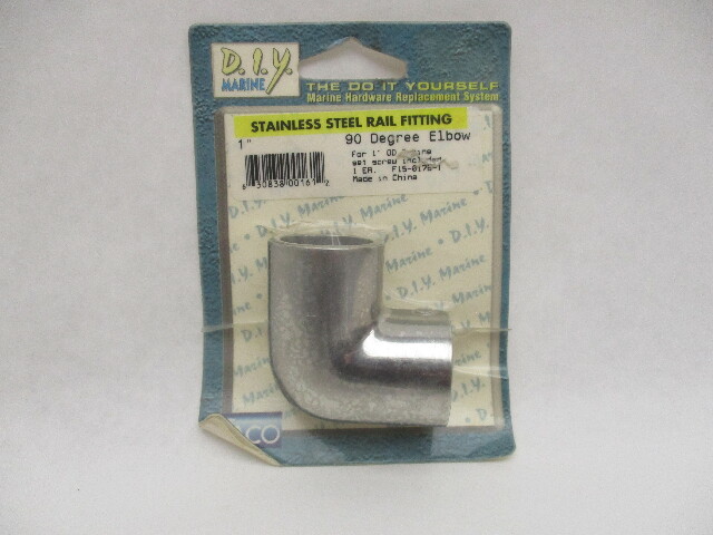 F15-0176-1 HANDRAIL FITTING, Stainless-90 Degree Elbow-  1" Tube O.D.