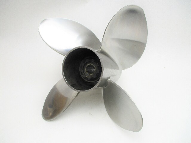 13.75 x 24 Pitch 4 Blade Stainless Trophy Propeller for Mercury Outboard