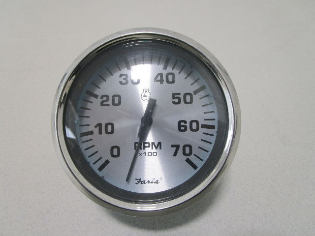 TC9004B Faria Marine Boat Outboard Tach Tachometer 7K 7000 RPM 3 1/4" Silver