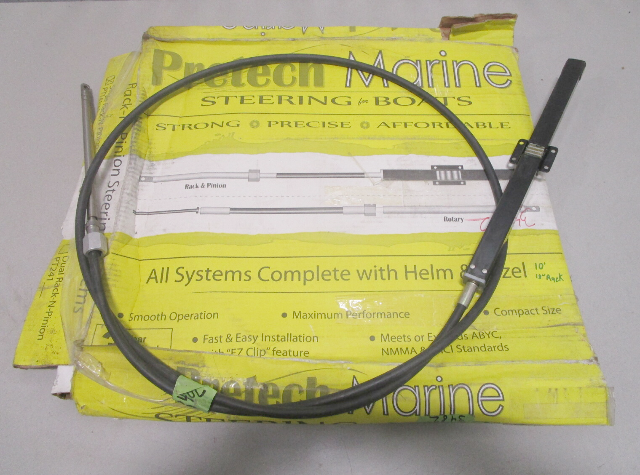 350011 Pretech Marine 11' FT Marine Boat Rack and Pinion Steering Cable Black