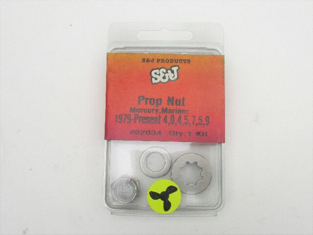 02034 Propeller Prop Nut Kit & Spacer 4, 4.5,7.5, 9.8, 110, 200 Mercury Outboard