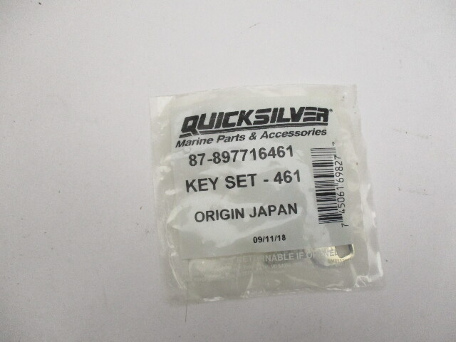 87-897716461 New Mercury Marine Ignition Switch Key 461 for 3-Position Switch