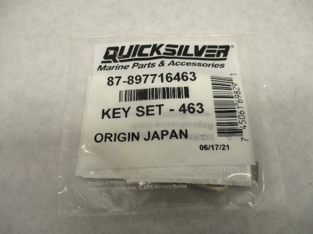 87-897716463 Mercury Marine Ignition Switch Key 463 Set for 3-Position Switch