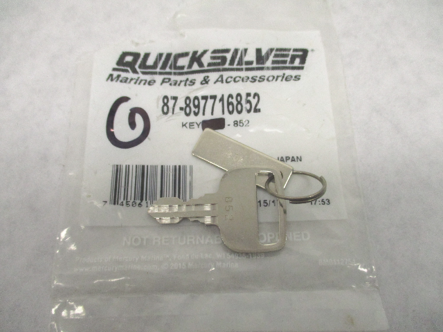 87-897716852 Mercury Marine Ignition Switch Key 852 for 3-Position Switch
