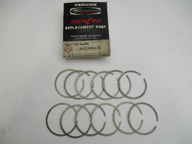 39-21680A12  Mercury Kiekhaefer Outboard Piston Ring Set (12) NLA