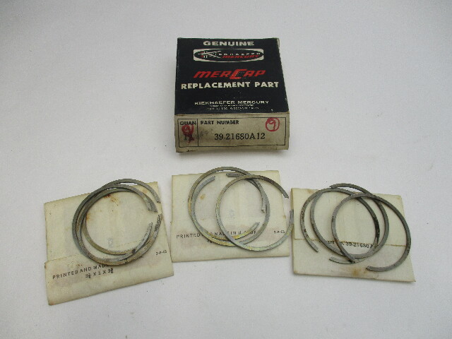 39-21680A12  Mercury Kiekhaefer Outboard Piston Ring Set (9) NLA