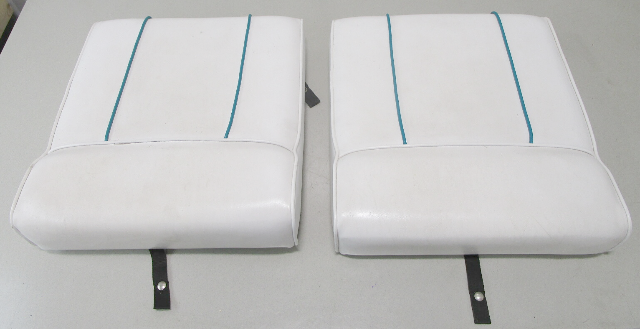1990 Sea Ray 160 Bow Rider 16' Marine Boat Rear Jump Seat Cushion Set White/Teal