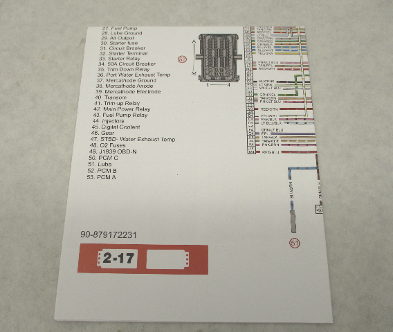 90-879172231 Wiring Diagram for Mercury Mercruiser 5.0L 5.7L 6.2L ECT