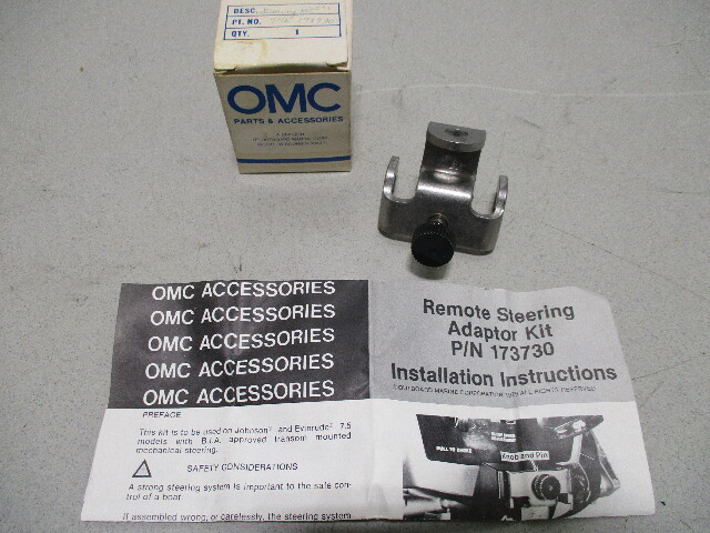 0173730 173730 OMC Remote Steering Adaptor Kit Evinrude Johnson 6-8 HP Outboards