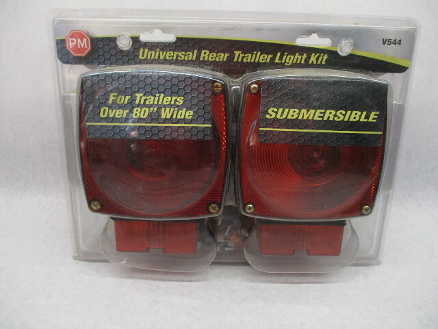 V544 Universal SUBMERSIBLE OVER 80" TAIL LIGHT Trailer Lighting Kit w/25' Harness