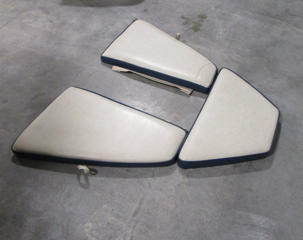 Boat Bow Seat Cushion Set White & Blue Vinyl