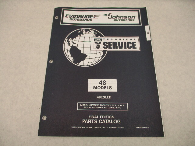 NOS 438208 OMC Evinrude Johnson 48 HP Outboard Parts Catalog 1996