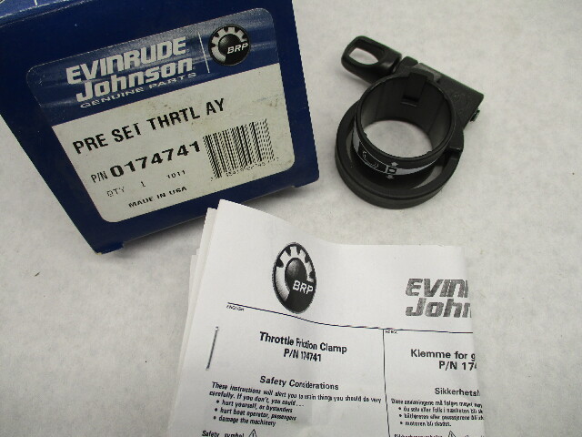 0174741 174741 OMC Evinrude Johnson 9.9-65 HP Preset Throttle Friction Clamp