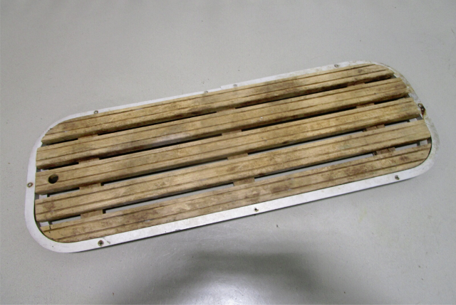 Floor Deck Ski Hatch Hinged Cover Teak Aluminum Frame 37 1/4" x 13 1/2"