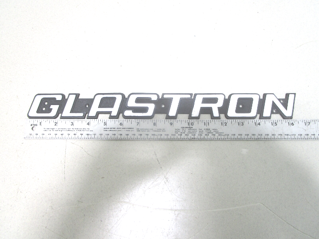 Vintage Glastron Boat Marine Plaque Emblem Badge 16 1/2" x 1 3/4"