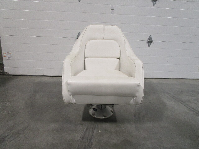 Captains Chair Pedestal Seat Marine Boat Off White 30.5" x 24 1/4"