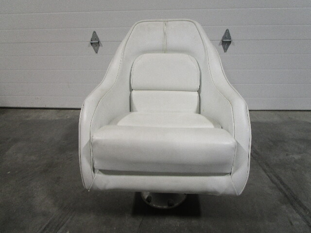 Captains Chair Pedestal Seat Marine Boat Off White 30.5" x 24 1/4"