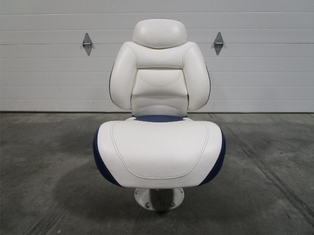 Sea Ray Boat Marine Padded Folding Fishing Seat Chair Blue/White 30.5" x 18"