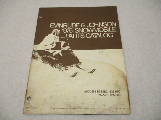 263957 1975 Evinrude Johnson 35, 45 HP Snowmobile Parts Catalog E255RC J265RC