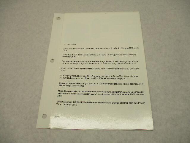 90-899696002 Electric Tiller Handle w/Trim Diagram for Mercury 25/30 EFI 4S 2006