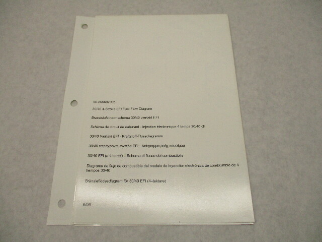 90-899697005 6/06 Fuel Flow Diagram for Mercury 30/40 EFI 4-Stroke 2002-2007