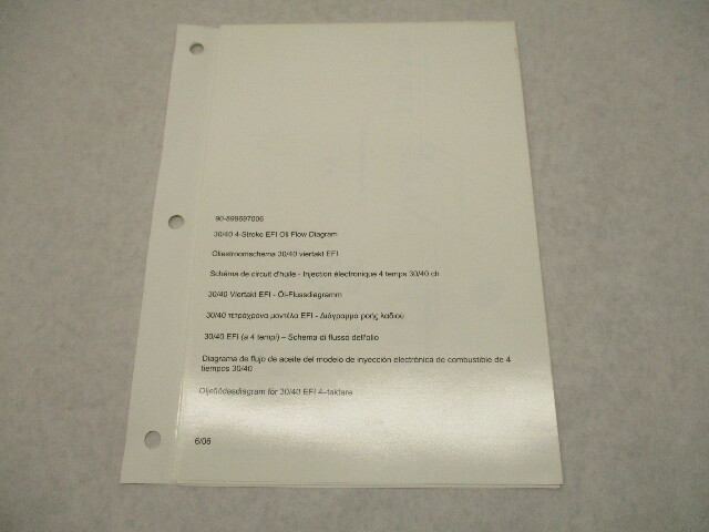 90-899697006 6/06 Oil Flow Diagram for Mercury 30/40 EFI 4-Stroke 2002-2007