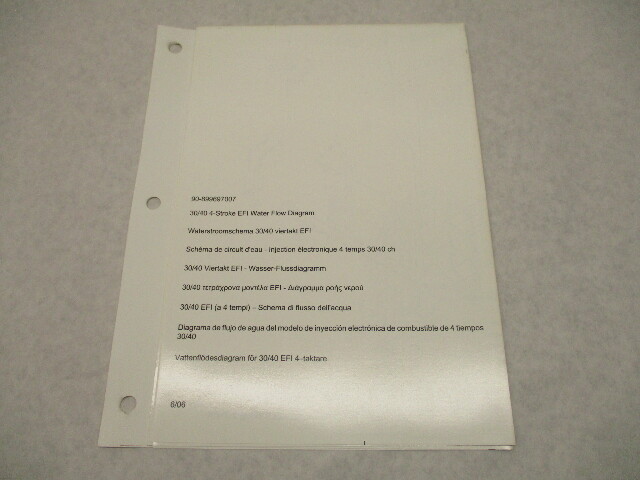 90-899697007 6/06 Water Flow Diagram for Mercury 30/40 EFI 4-Stroke 2002-2007