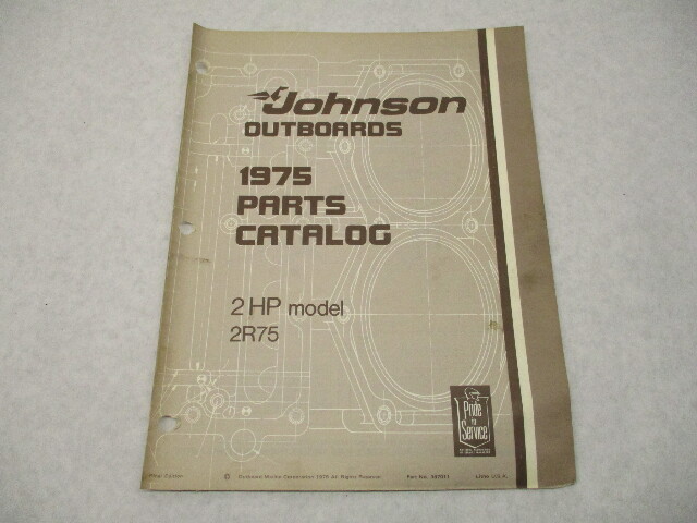 387011 1975 OMC Johnson 2HP Outboard Parts Catalog 2R75 Final Edition