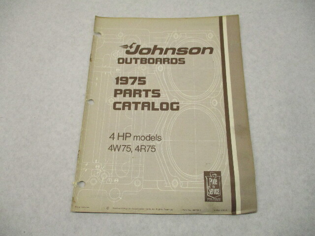 387012 1975 OMC Johnson 4 HP Outboard Parts Catalog 4W75 4R75 Final Edition